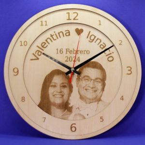 Wood Clock Personalized 25cm - Multi Layers (3) - Natural